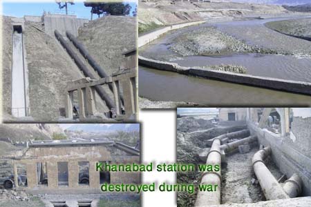 Khanabad power station was destroyed during war. Restoration work was done during design.